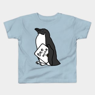 Cute Penguin says Bee Mine this Valentines Day Kids T-Shirt